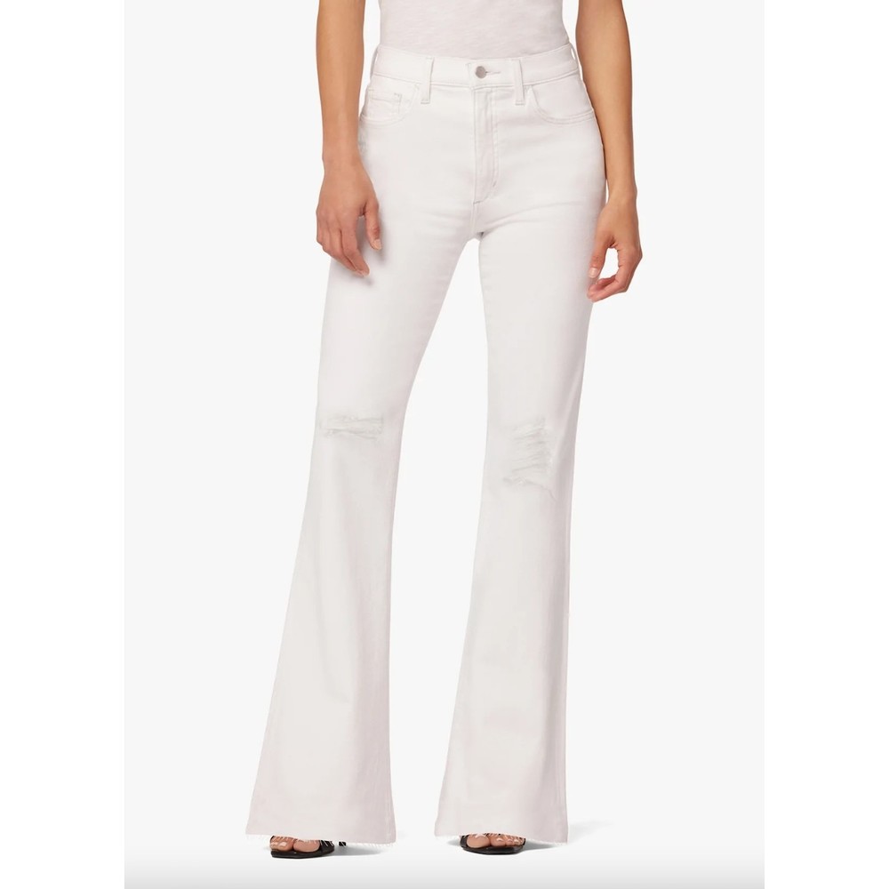 Joe's Jeans High rise flare lupita 80%COTTON white womens 70's style Jeans Sz 30